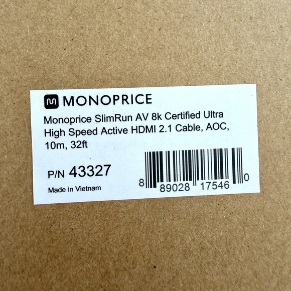 Monoprice SlimRun 8K Ultra High Speed HDMI 2.1 Active Cable 10m 32ft AOC - Picture 5 of 7